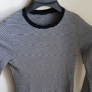 Black and White Striped Long Sleeve Top